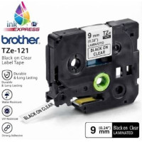 Compatible Brother TZe-121 Black on Clear Label Tape – 9 mm