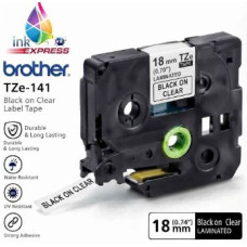 Compatible Brother TZe-141 Black on Clear Label Tape – 18 mm