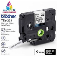 Compatible Brother TZe-221 Black on White Label Tape – 9 mm