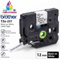 Compatible Brother TZe-231 Black on White Label Tape – 12 mm