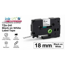 Compatible Brother TZe-241 Black on White Label Tape – 18 mm