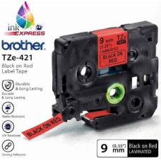 Compatible Brother TZe-421 Black on Red Label Tape – 9 mm